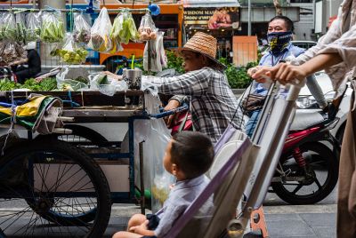 A street food vendor in Bangkok on 26 August,