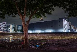 Residential buildings beside a data centre in Bangkok on Sept.4