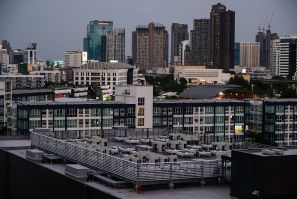 Cooling installations on a data centre in Bangkok on Sept.4