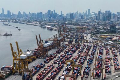 Klong Toei port in Bangkok, seen in 2024. Thailand's trade